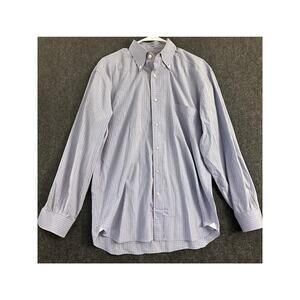 Ermenegildo Zegna Blue Plaid Button Down Shirt 41 or 16 Office